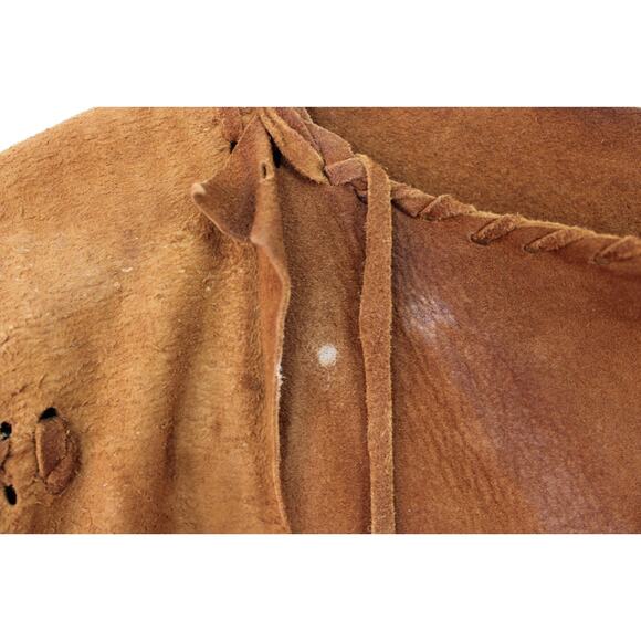 Vintage Skin Hide Leather Handmade Native American Style Dress Beads Fringed O/S - Picture 10 of 16